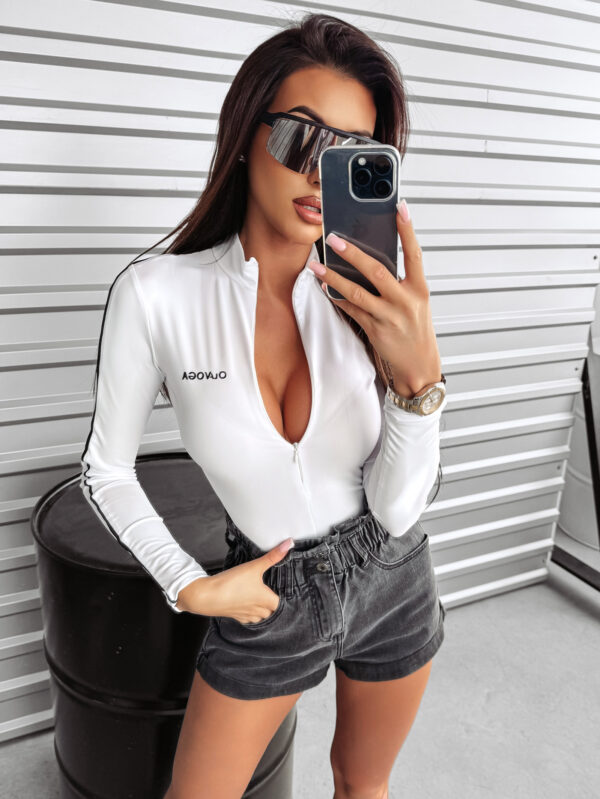 body z długim rękawem close białe 2/4