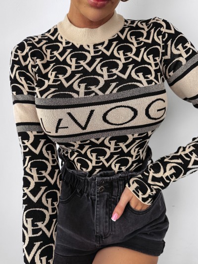 Body tess logo ola voga beżowo-czarne 2/2 MINIATURA